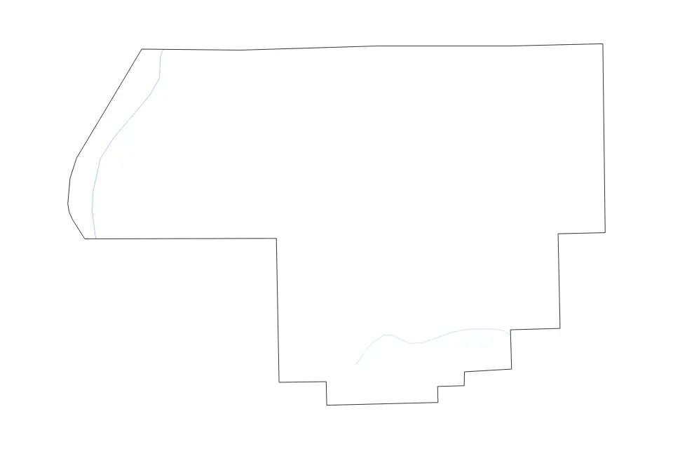 Outline map of Woodford County, Illinois with subdivision borders and rivers.