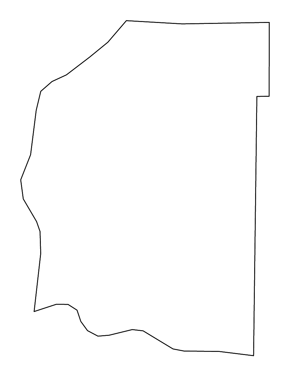 Mapa de contorno de Daviess, Indiana con ríos.