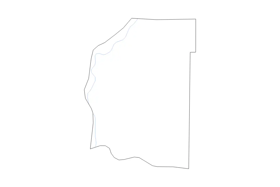 Mapa de Daviess, Indiana de tipo contorno y ríos para América del Norte, con contorno y ríos con límites limpios.
