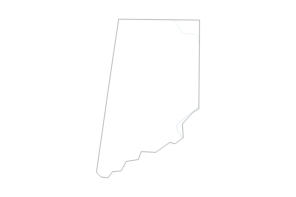 Mapa de Dearborn, Indiana de tipo contorno y ríos para América del Norte, con contorno y ríos con límites limpios.