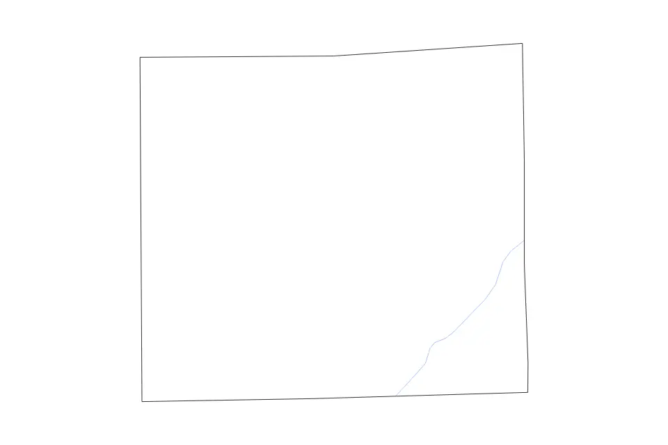 Mapa de DeKalb, Indiana de tipo contorno y ríos para América del Norte, con contorno y ríos con límites limpios.