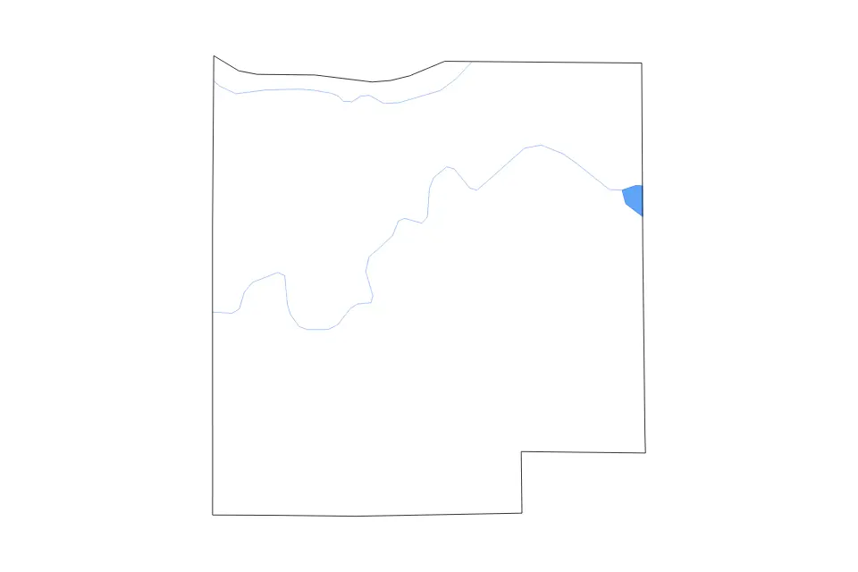 Outline map of Dubois County, Indiana with subdivision borders and major lakes and rivers.