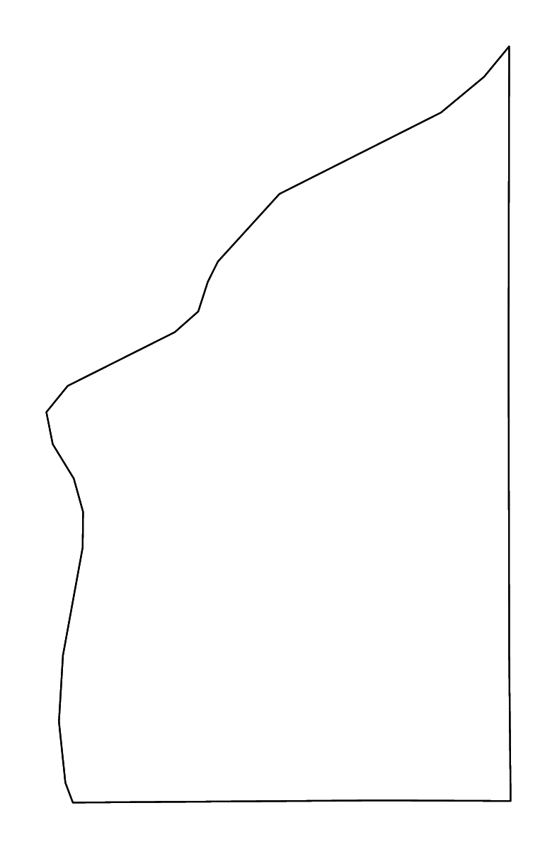 Mapa de contorno de Fountain, Indiana con ríos.