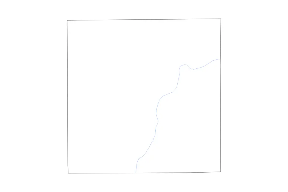Carte de Hamilton, Indiana de type contour et rivières pour Amérique du Nord, montrant contour et rivières avec des limites nettes.