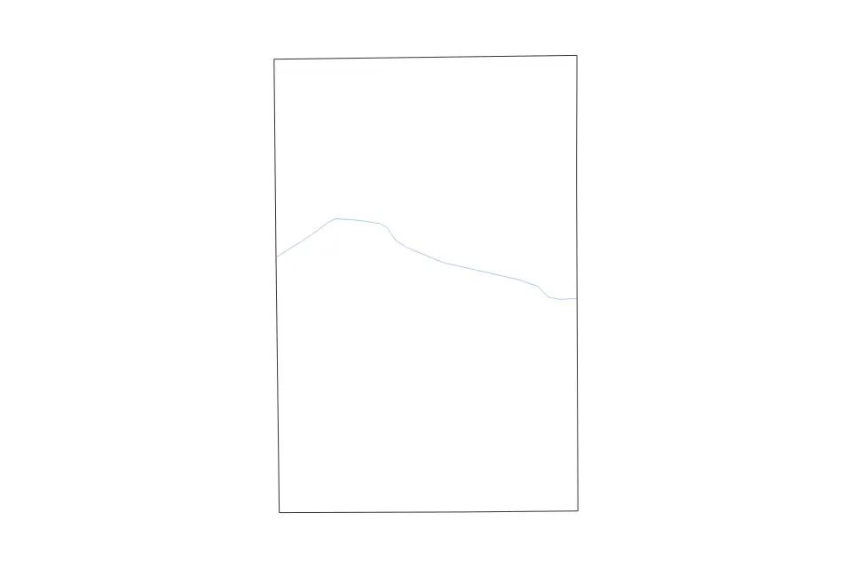 Outline map of Huntington County, Indiana with subdivision borders and rivers.