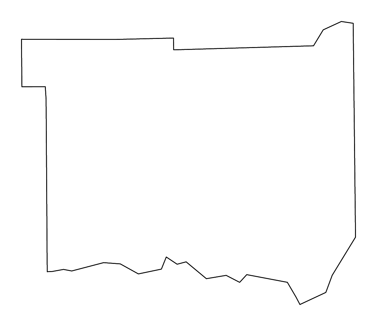 Mapa de contorno de Jackson, Indiana con ríos.