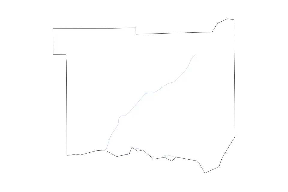 Carte de Jackson, Indiana de type contour et rivières pour Amérique du Nord, montrant contour et rivières avec des limites nettes.