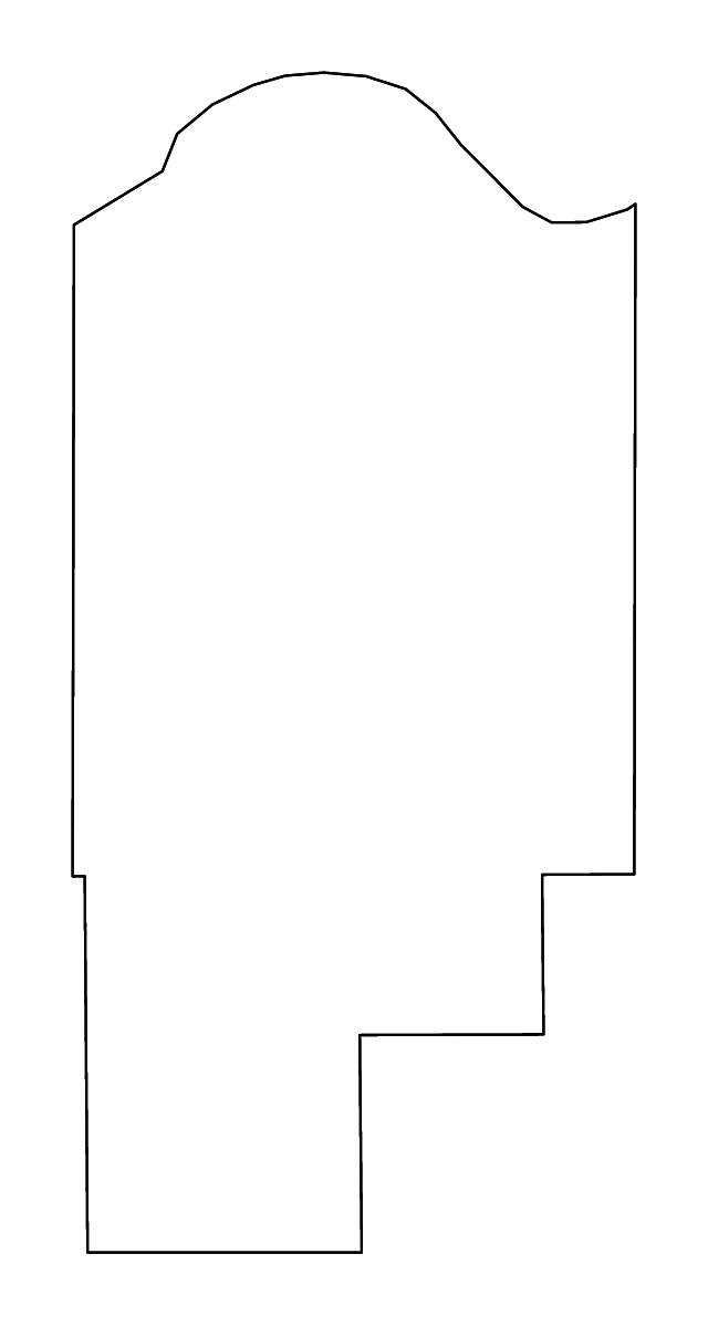 Mapa de contorno de Jasper, Indiana con ríos.