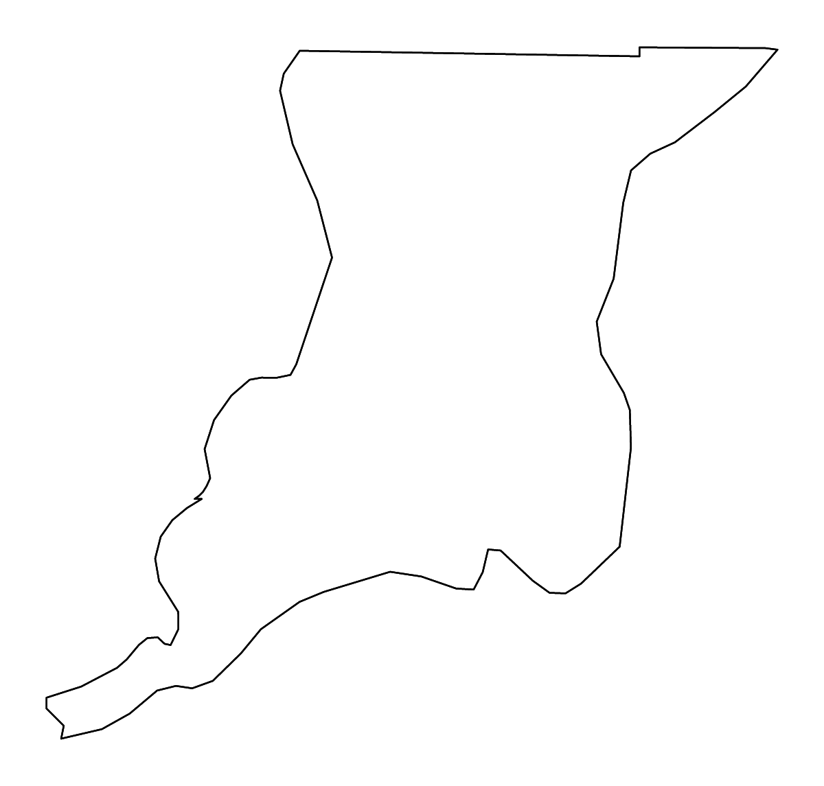 Carte de contour de Knox, Indiana avec rivières.