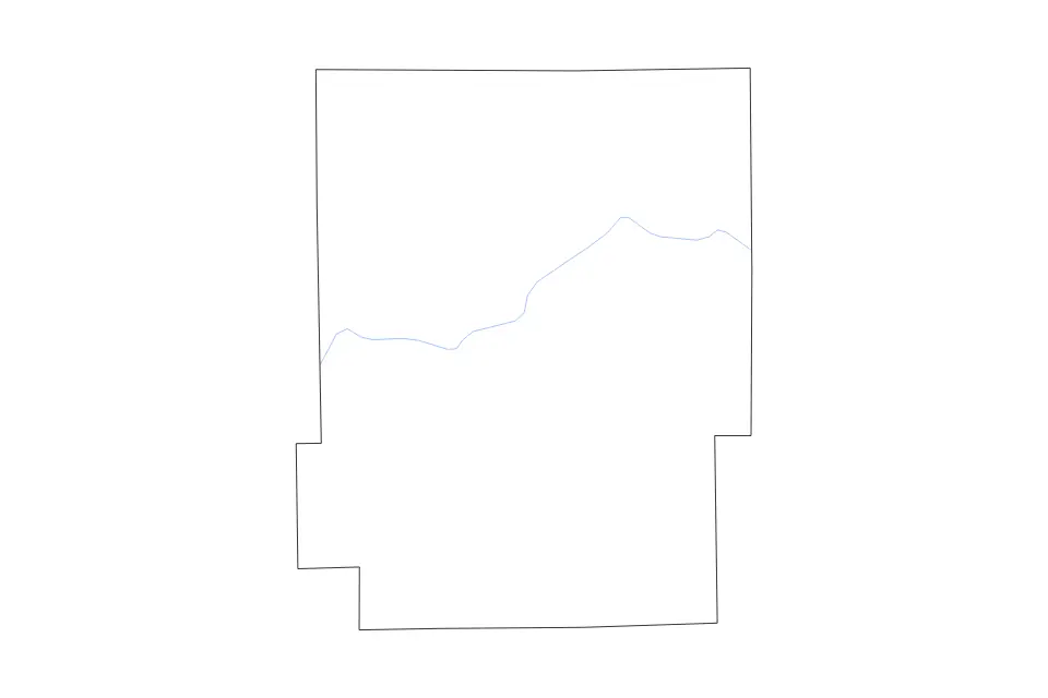 Mapa de Kosciusko, Indiana de tipo contorno y ríos para América del Norte, con contorno y ríos con límites limpios.