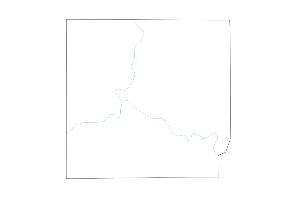 Mapa de Lawrence, Indiana de tipo contorno y ríos para América del Norte, con contorno y ríos con límites limpios.