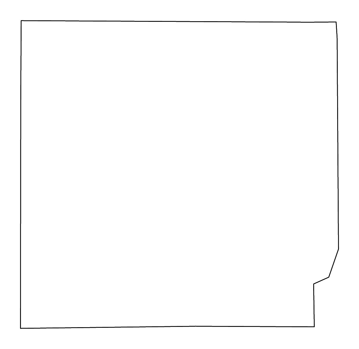 Mapa de contorno de Lawrence, Indiana con ríos.