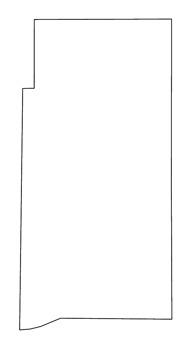 Mapa de contorno de Martin, Indiana con ríos.