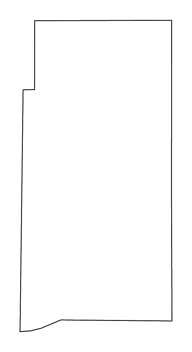 Mapa de contorno de Martin, Indiana con ríos.