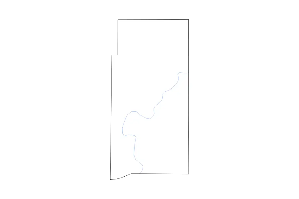 Mapa de Martin, Indiana de tipo contorno y ríos para América del Norte, con contorno y ríos con límites limpios.