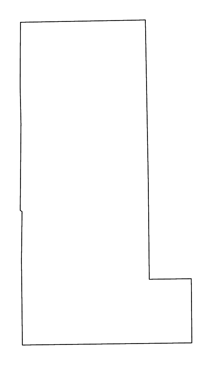 Mapa de contorno de Miami, Indiana con ríos.