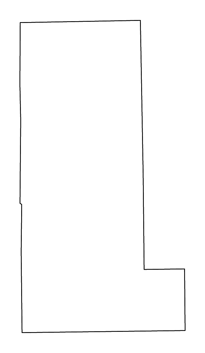 Mapa de contorno de Miami, Indiana con ríos.