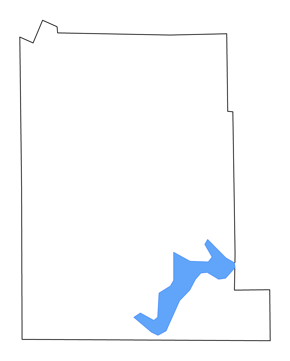 Mapa de contorno de Monroe, Indiana con lagos.