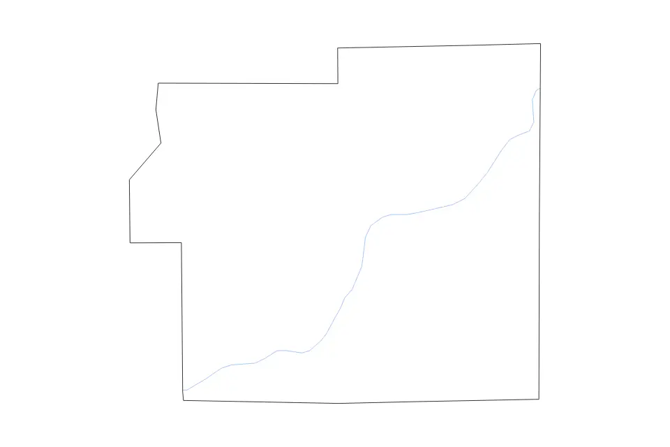Outline map of Morgan County, Indiana with subdivision borders and rivers.