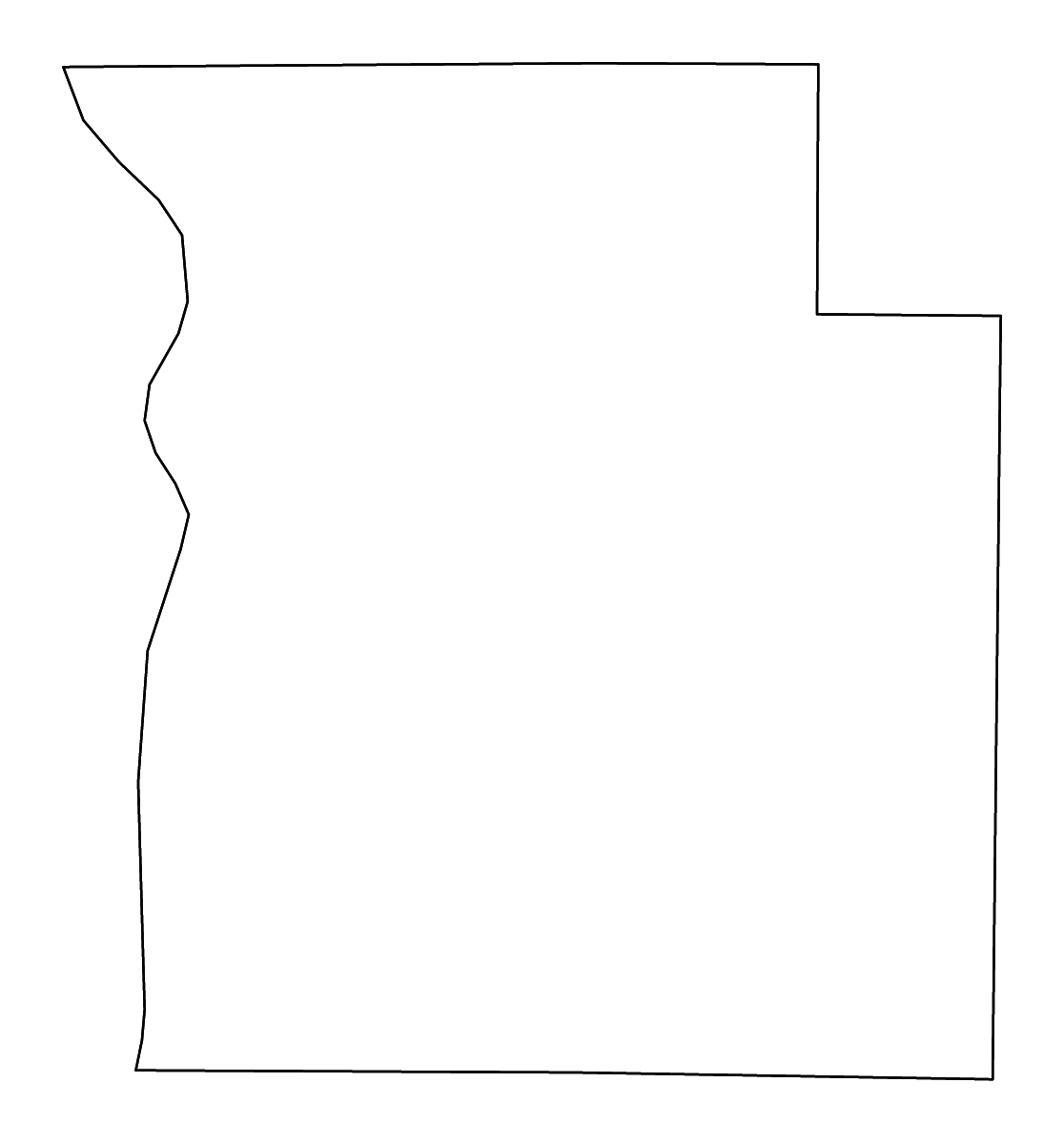 Mapa de contorno de Parke, Indiana con ríos.