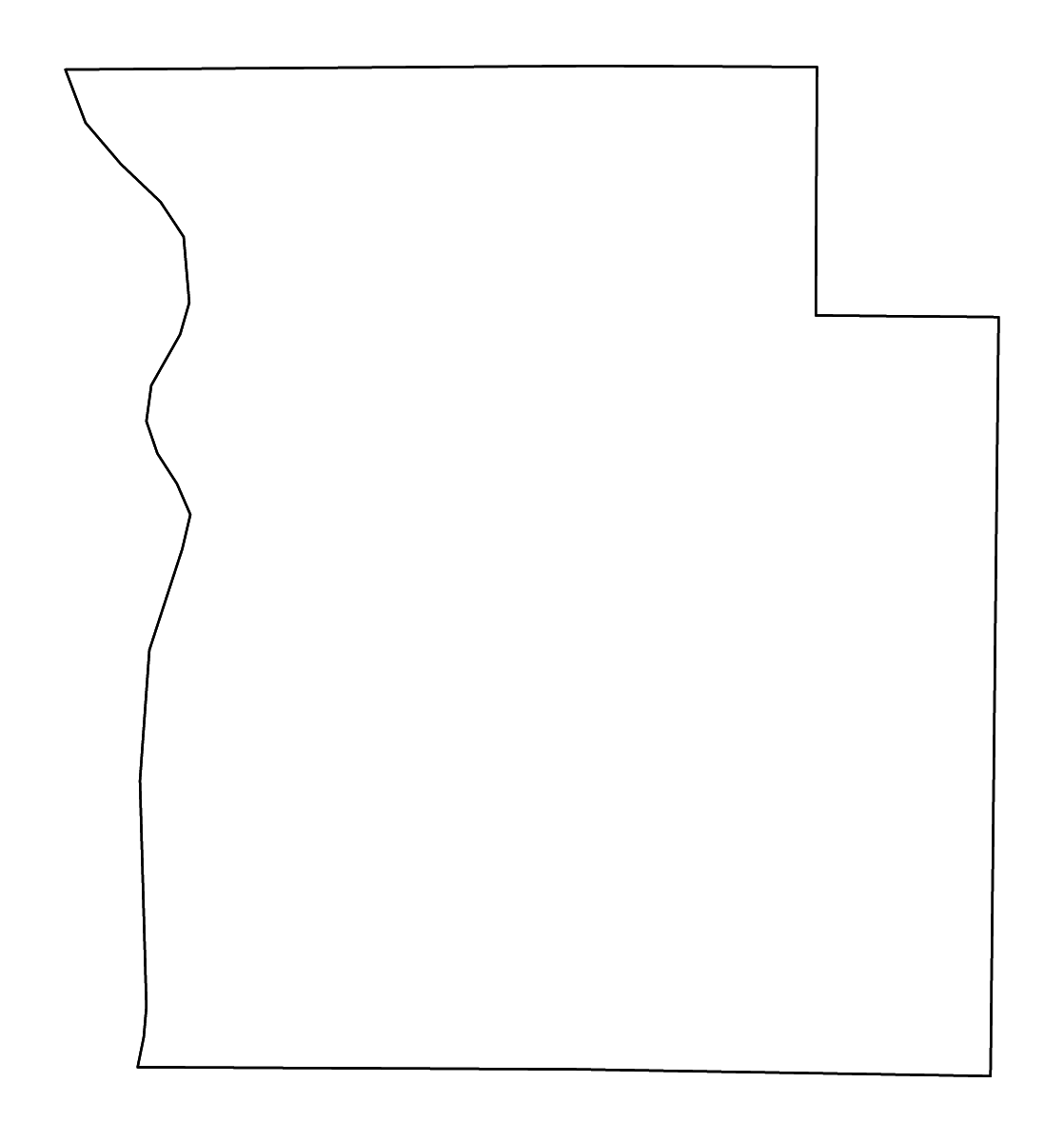 Mapa de contorno de Parke, Indiana con ríos.