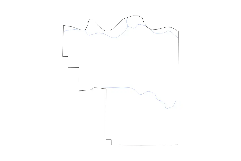 Carte de Pike, Indiana de type contour et rivières pour Amérique du Nord, montrant contour et rivières avec des limites nettes.