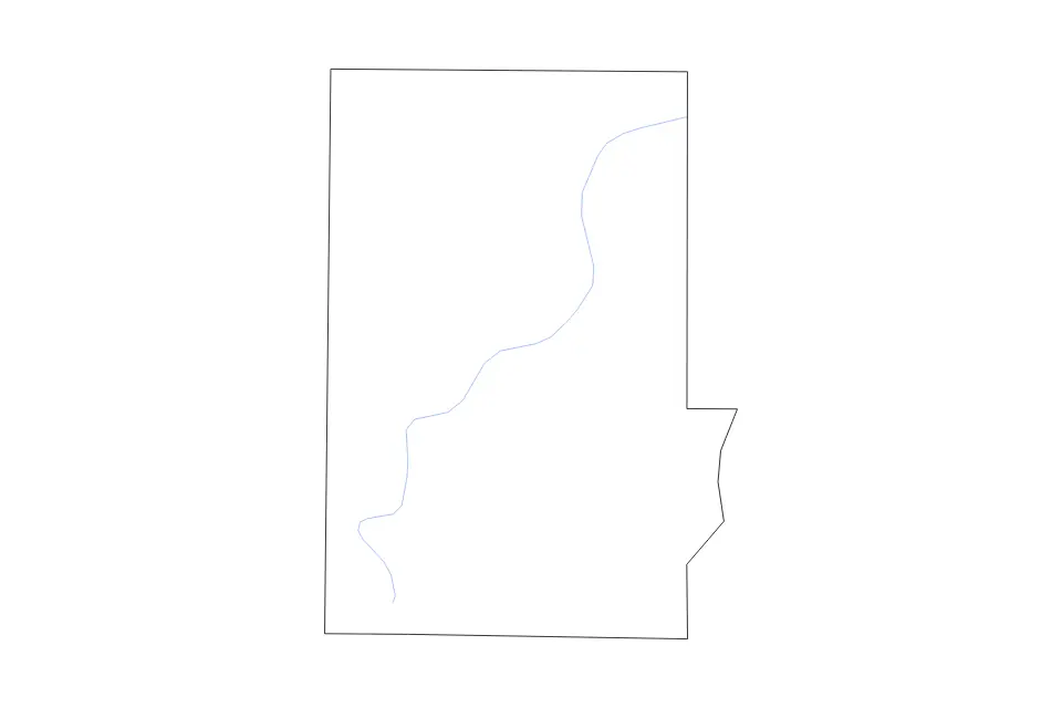 Mapa de Putnam, Indiana de tipo contorno y ríos para América del Norte, con contorno y ríos con límites limpios.