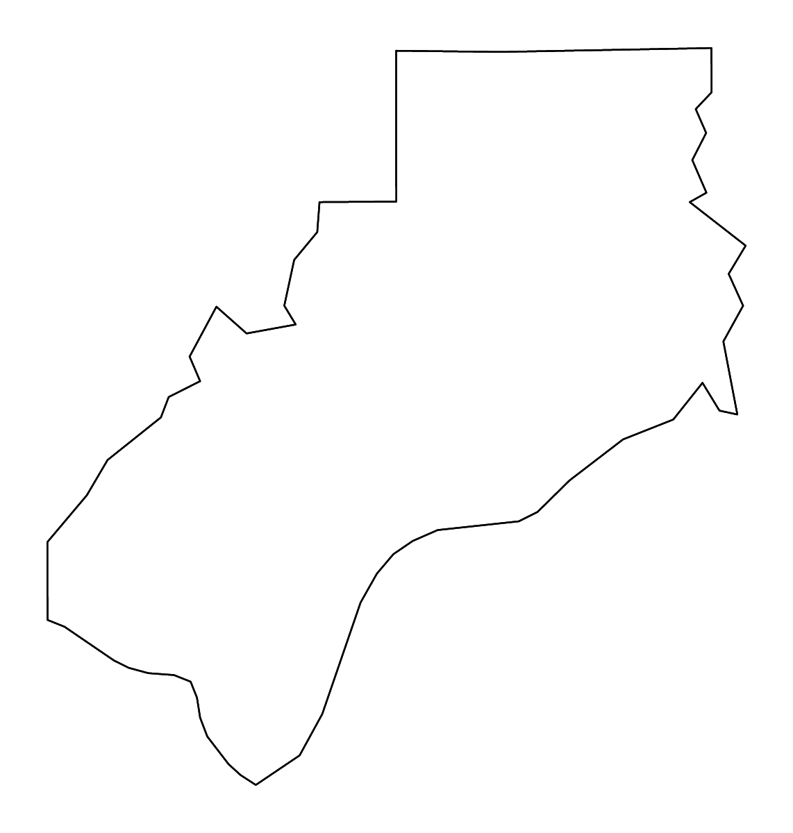 Carte de contour de Spencer, Indiana avec rivières.