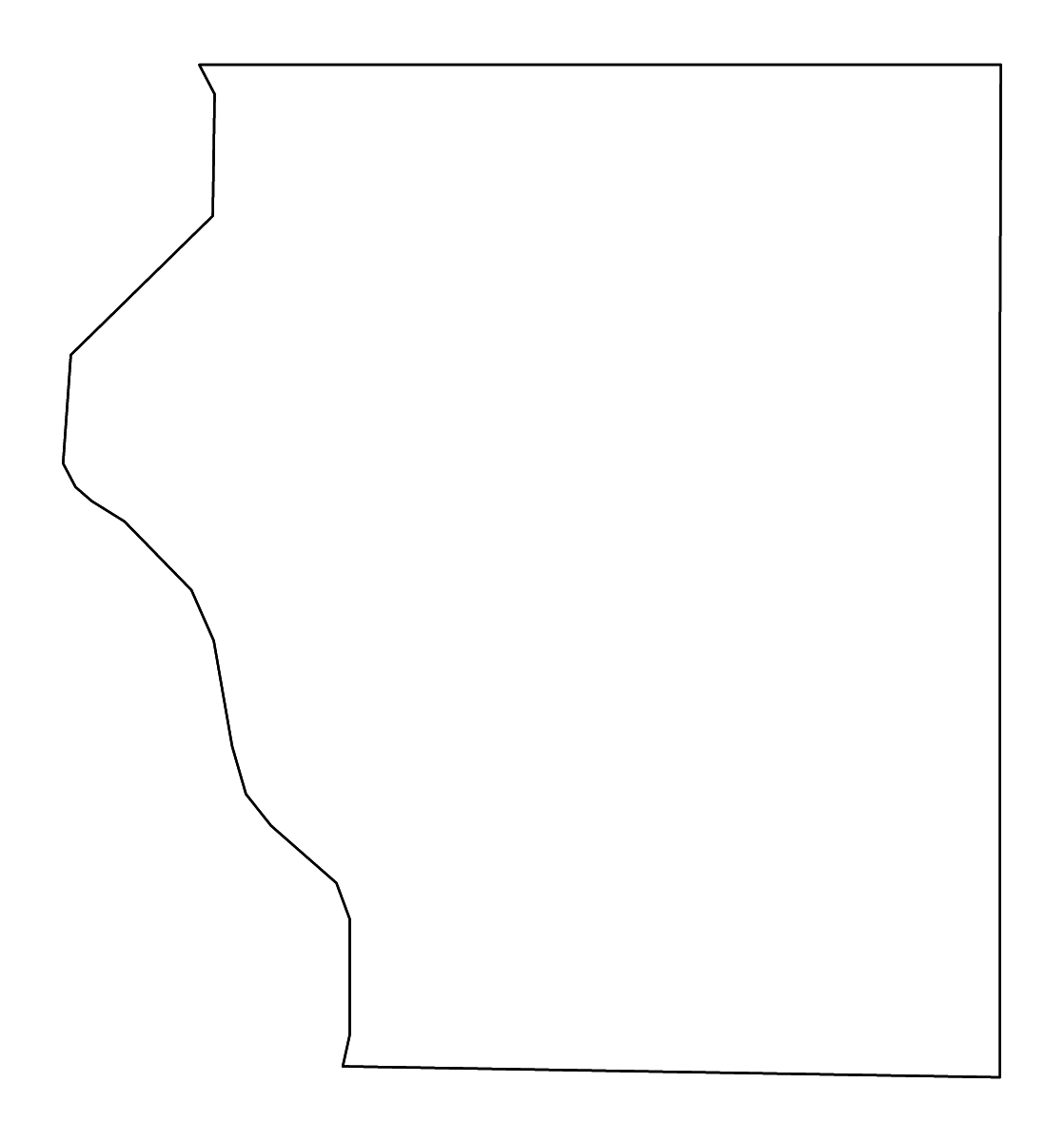 Mapa de contorno de Sullivan, Indiana con ríos.