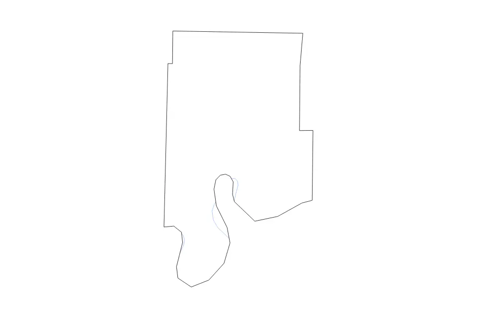 Carte de Vanderburgh, Indiana de type contour et rivières pour Amérique du Nord, montrant contour et rivières avec des limites nettes.