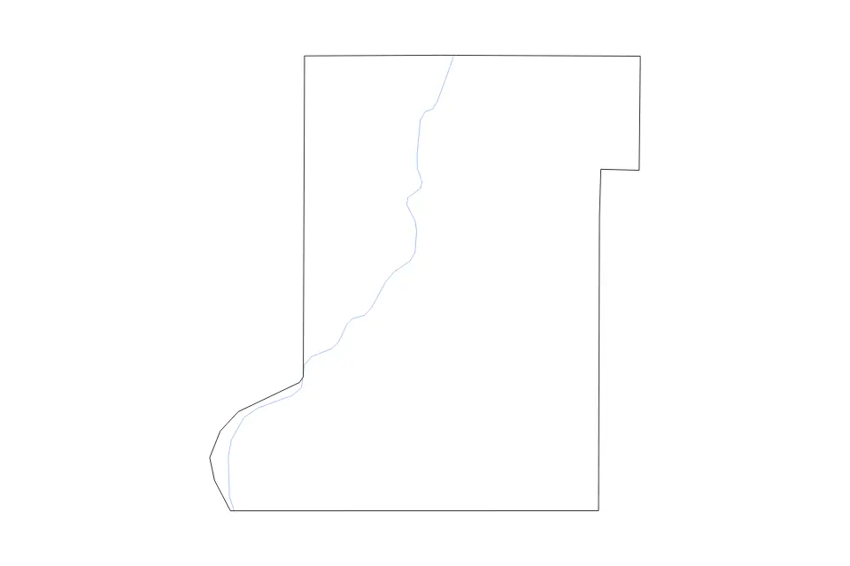 Mapa de Vigo, Indiana de tipo contorno y ríos para América del Norte, con contorno y ríos con límites limpios.
