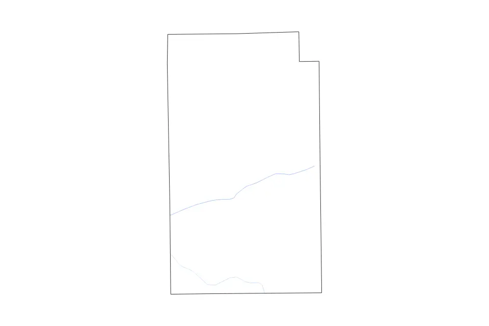 Outline map of Wabash County, Indiana with subdivision borders and rivers.