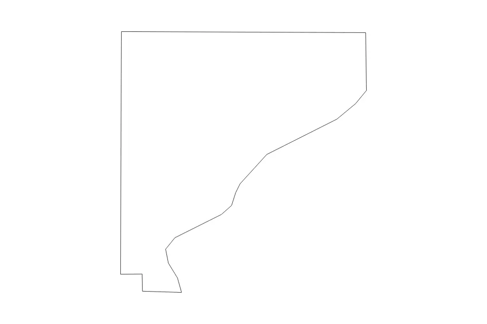 Outline map of Warren County, Indiana with subdivision borders.