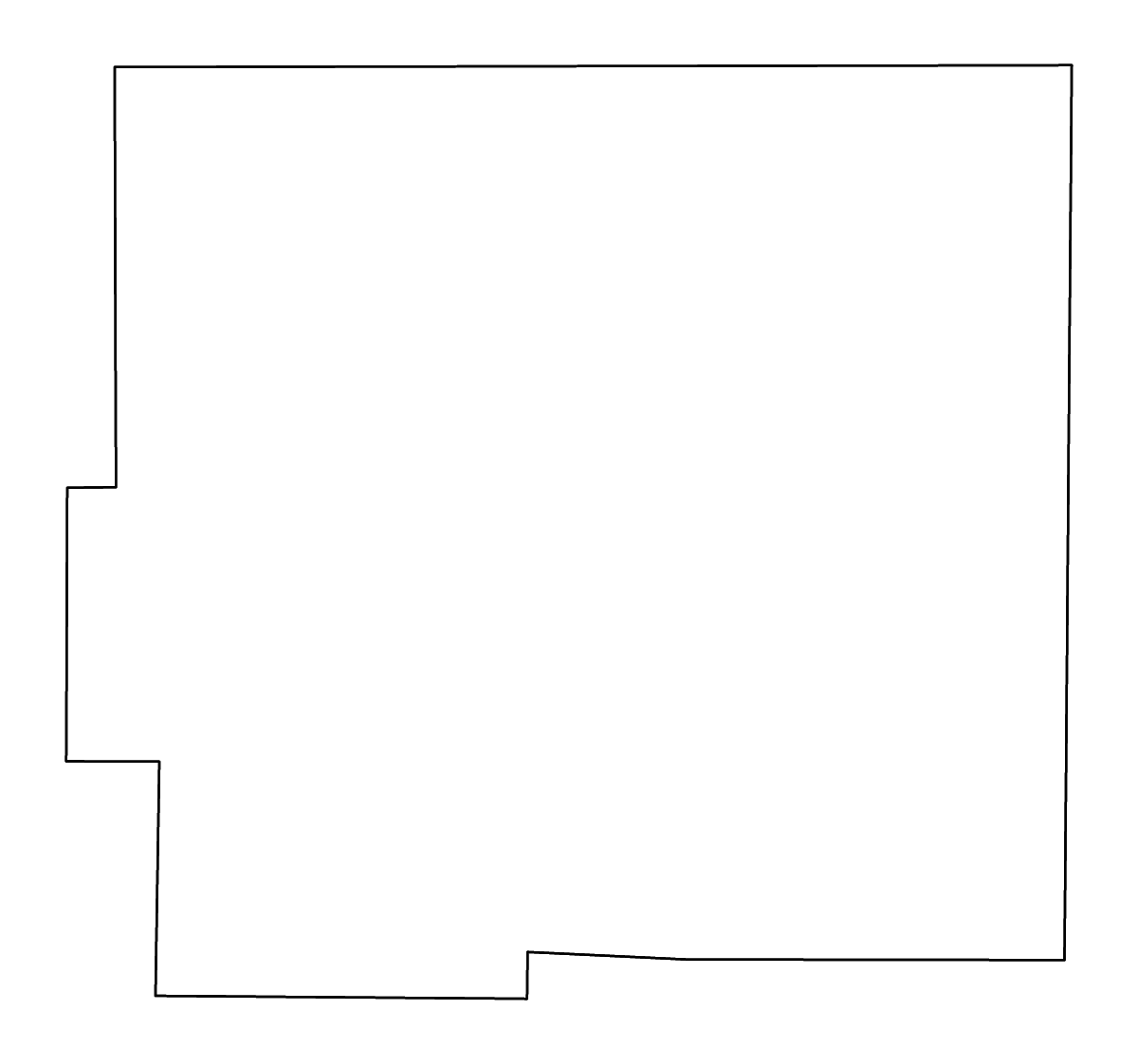 Mapa de contorno de Wayne, Indiana con ríos.
