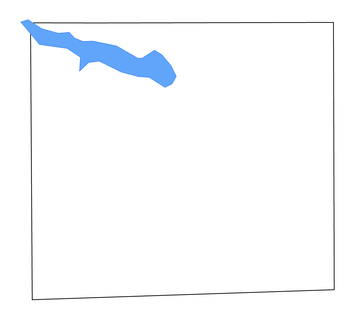 Mapa de contorno de Appanoose, Iowa con lagos y ríos.