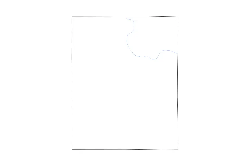 Outline map of Benton County, Iowa with subdivision borders and rivers.