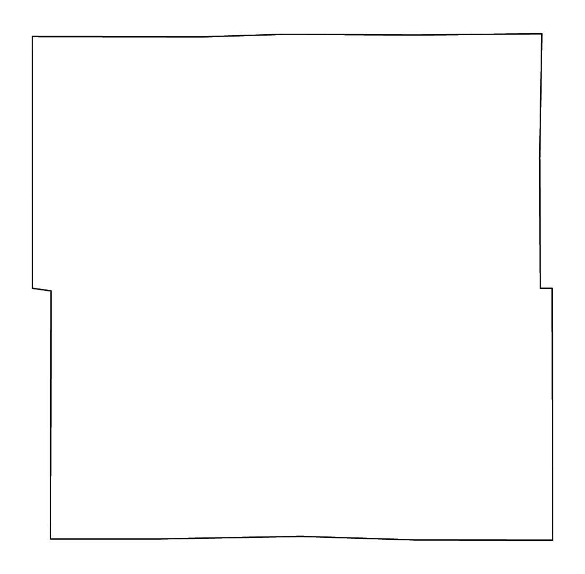 Mapa de contorno de Buchanan, Iowa con ríos.