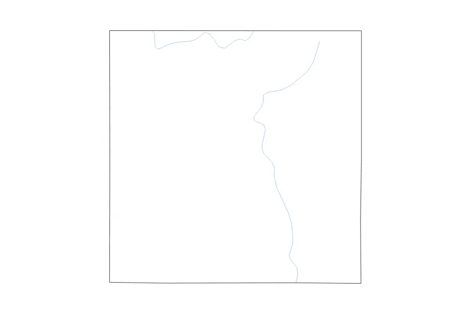 Mapa de Buena Vista, Iowa de tipo contorno y ríos para América del Norte, con contorno y ríos con límites limpios.