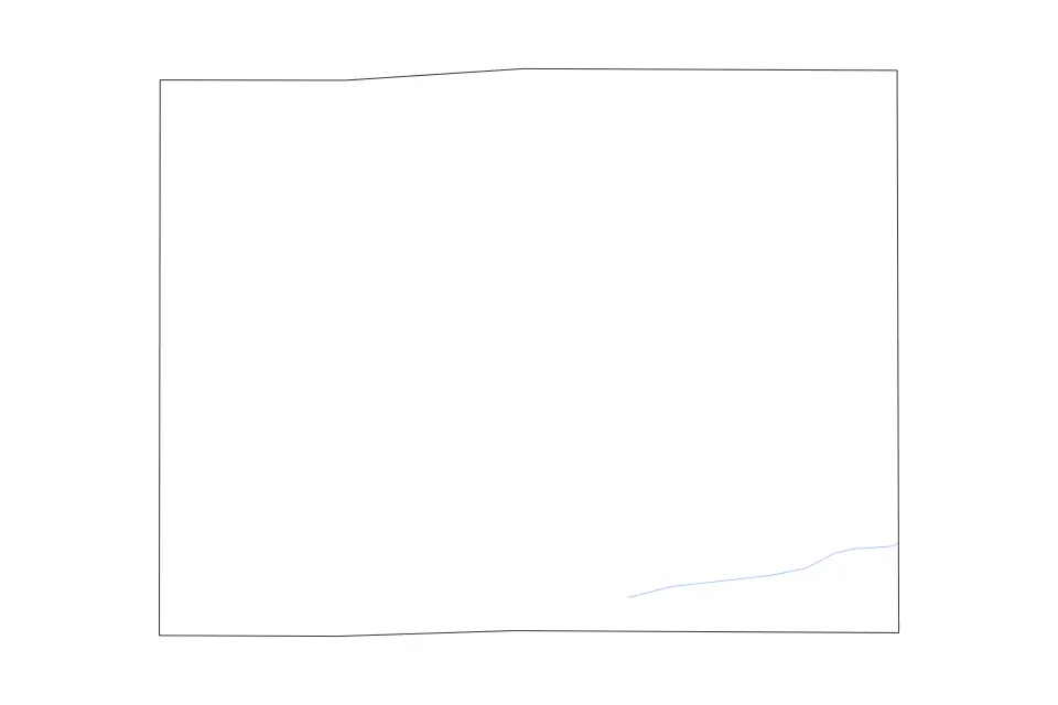 Mapa de Clarke, Iowa de tipo contorno y ríos para América del Norte, con contorno y ríos con límites limpios.