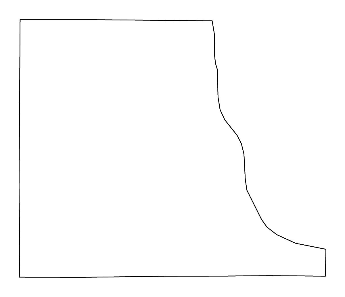 Carte de contour de Clayton, Iowa avec rivières.