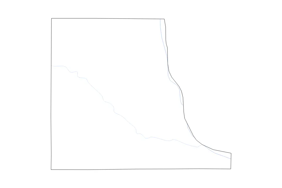 Carte de Clayton, Iowa de type contour et rivières pour Amérique du Nord, montrant contour et rivières avec des limites nettes.