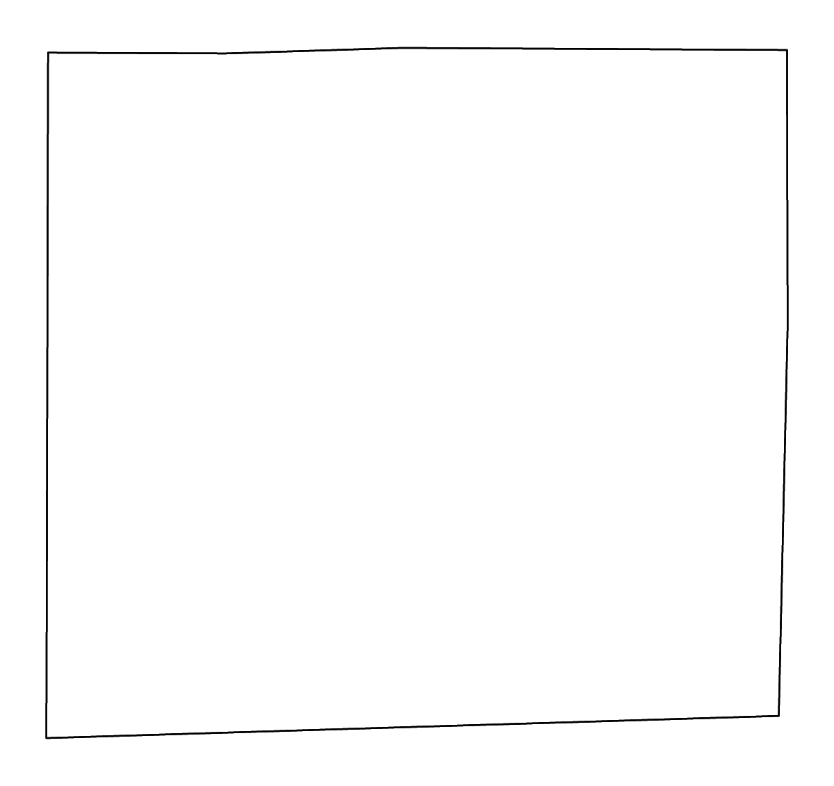 Mapa de contorno de Decatur, Iowa con ríos.
