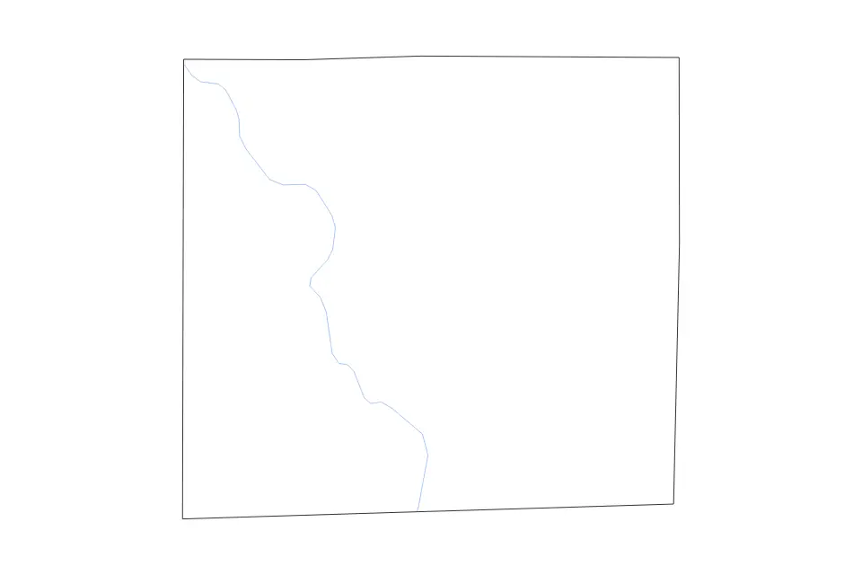 Carte de Decatur, Iowa de type contour et rivières pour Amérique du Nord, montrant contour et rivières avec des limites nettes.
