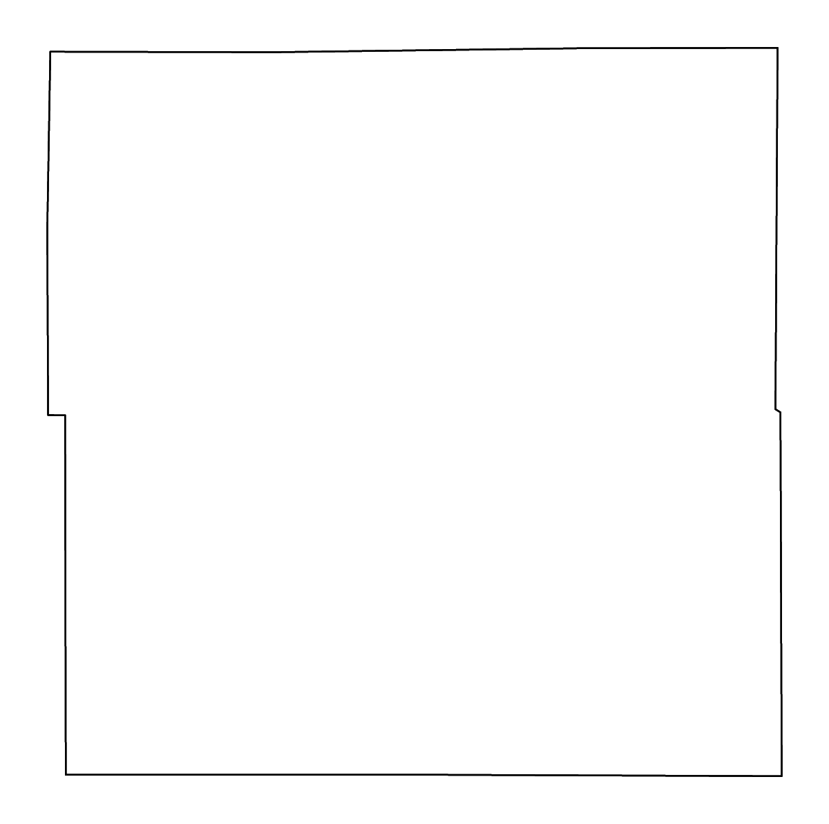 Mapa de contorno de Delaware, Iowa con ríos.