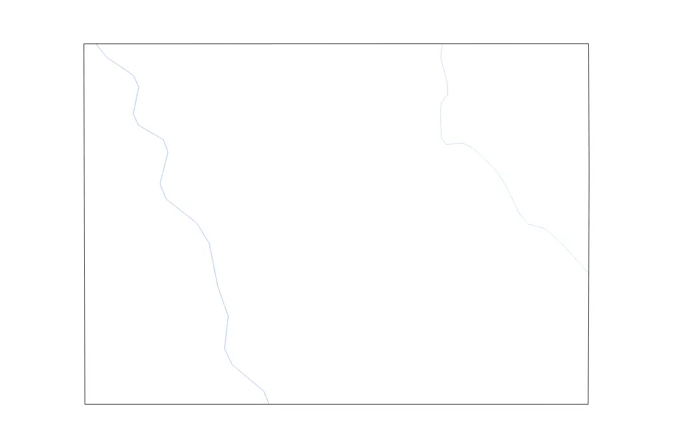 Mapa de Emmet, Iowa de tipo contorno y ríos para América del Norte, con contorno y ríos con límites limpios.