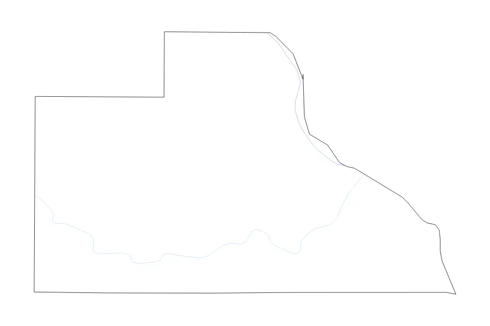 Carte de Jackson, Iowa de type contour et rivières pour Amérique du Nord, montrant contour et rivières avec des limites nettes.