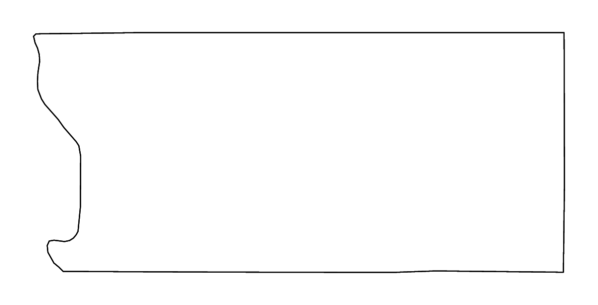Outline map of Lyon County, Iowa with rivers.