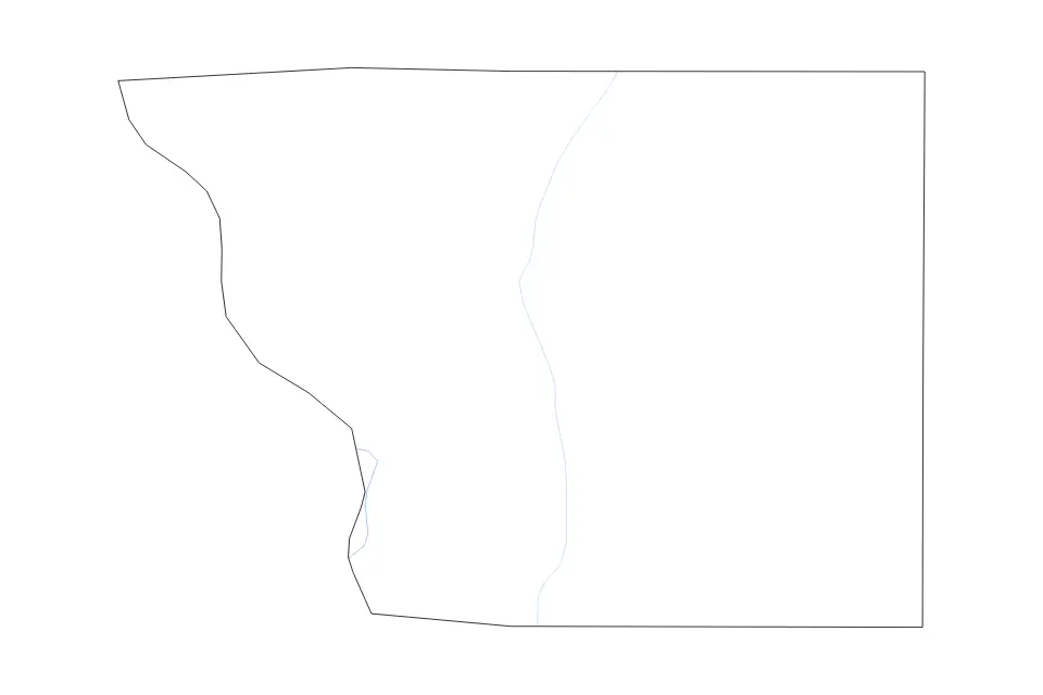 Carte de Monona, Iowa de type contour et rivières pour Amérique du Nord, montrant contour et rivières avec des limites nettes.