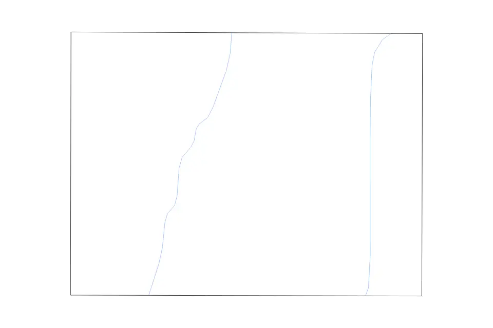 Mapa de Montgomery, Iowa de tipo contorno y ríos para América del Norte, con contorno y ríos con límites limpios.