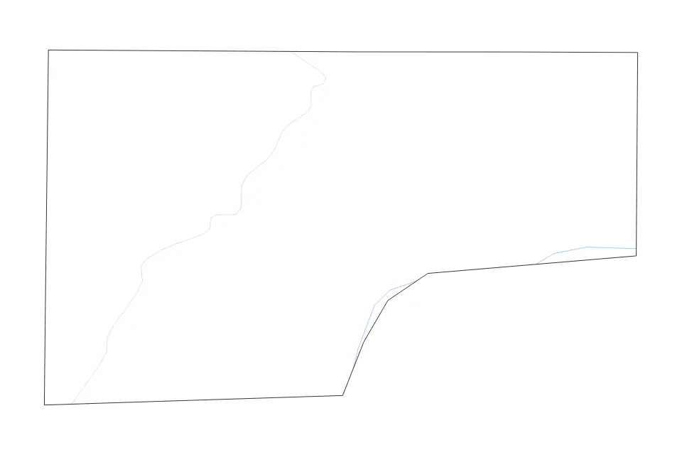 Mapa de Muscatine, Iowa de tipo contorno y ríos para América del Norte, con contorno y ríos con límites limpios.